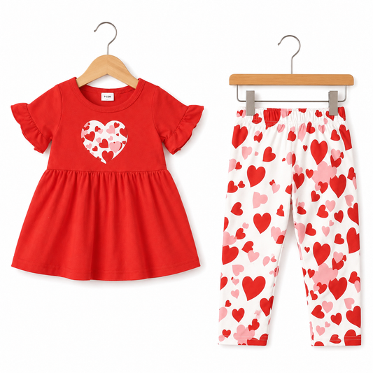 Valentine™ - Completo cuoricini bimba